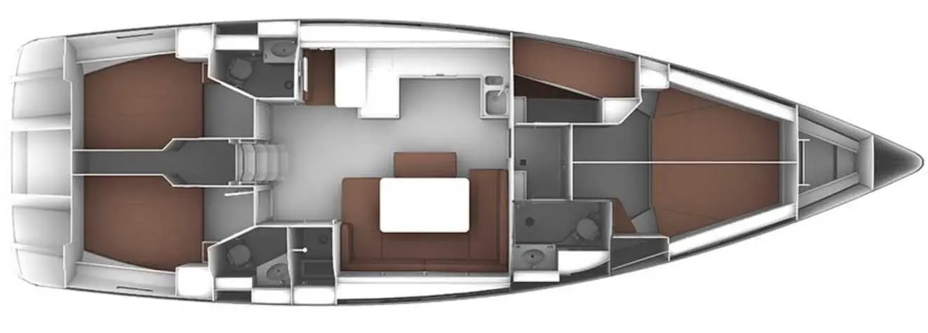 Vivi (Stbd Aft Double ensuite cabin), Plan image